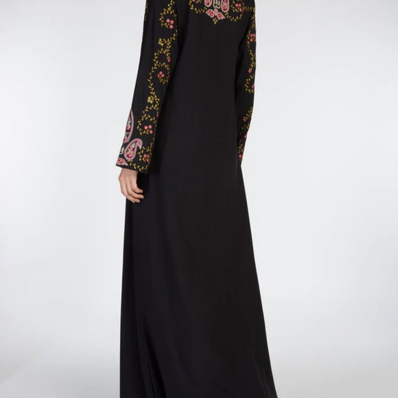 Black with pink and green ABAYA NEW with no tag - Picture 4 of 7